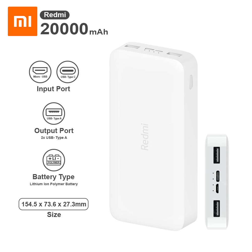 3 Redmi Power Bank 20000 MAH