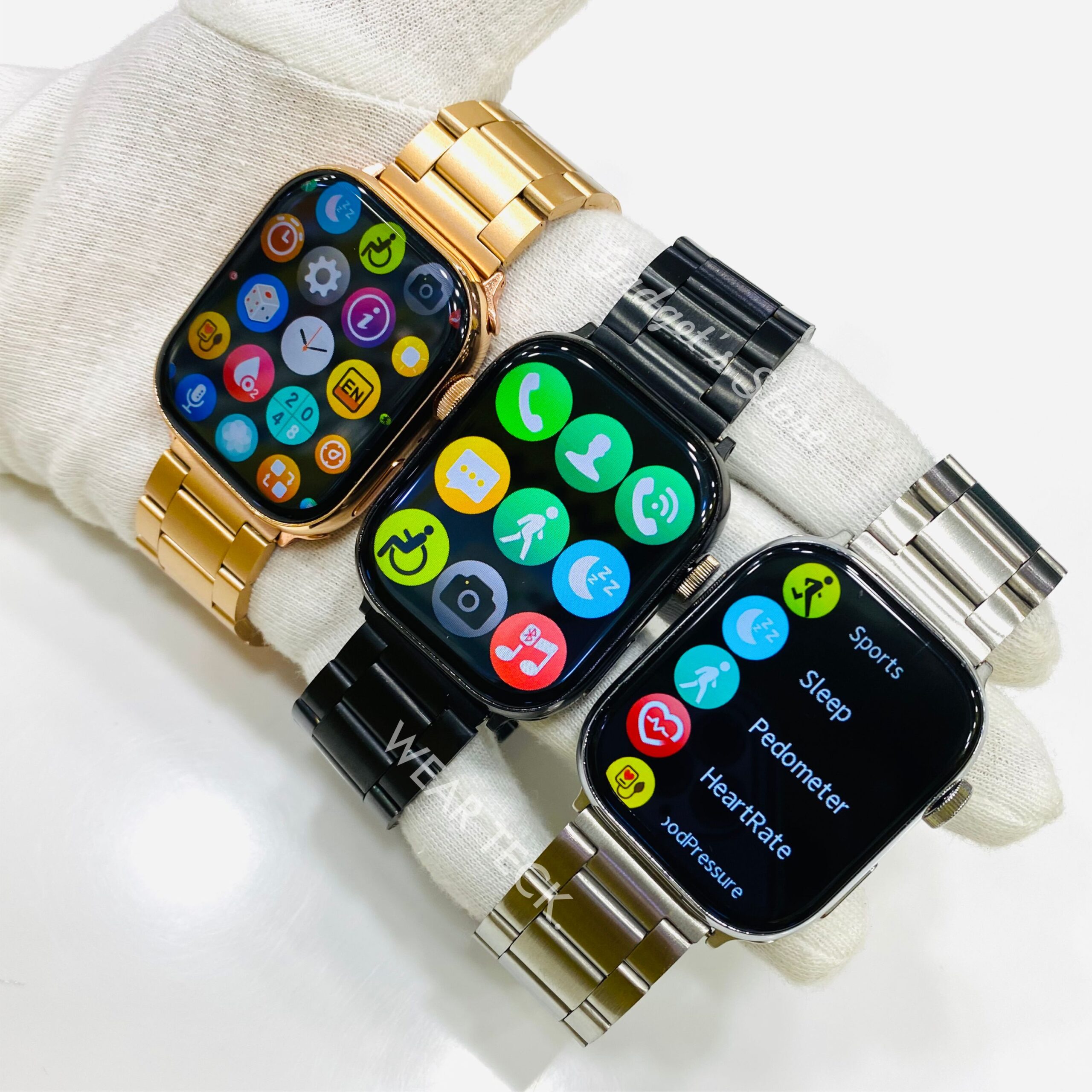 Smart Watch 9 Max | Stainless Steel | Full Display | Rolex Chain