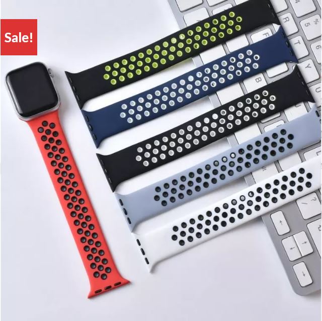 42/44/45 mm Dotted Silicon Dual Color Straps.