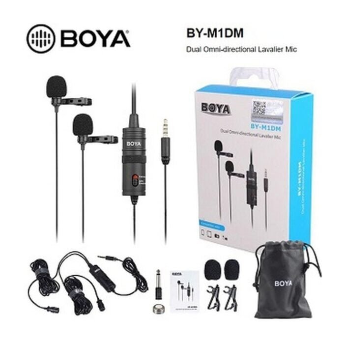 BOYA BY-M1DM Dual Omnidirectional Lavalier Microphone