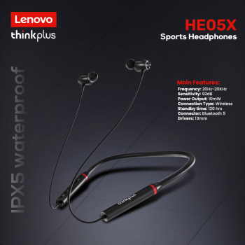 Lenovo HE05x Original Bluetooth Neckband