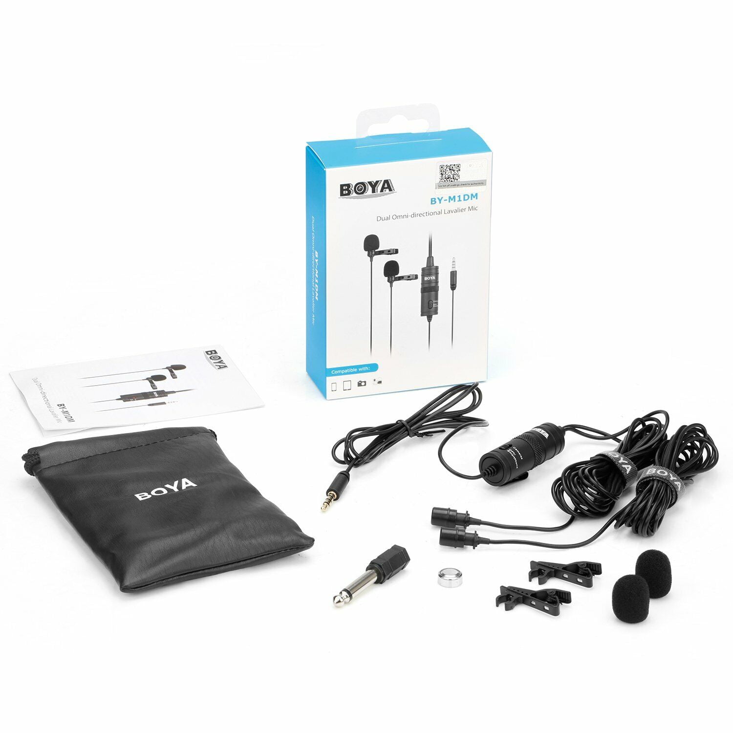BOYA BY-M1DM Dual Omnidirectional Lavalier Microphone