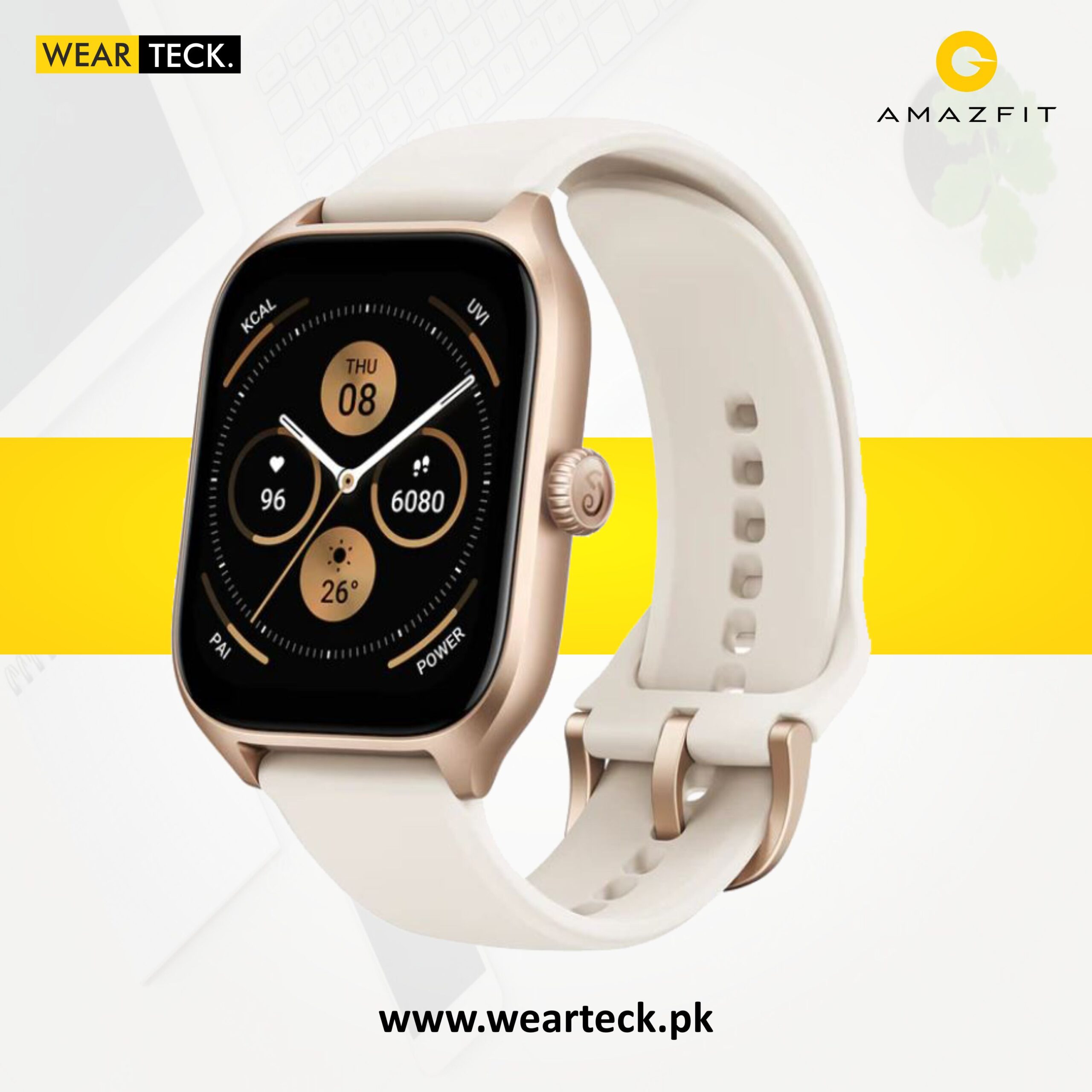 Mistry White Amazfit GTS 4 Smart Watch