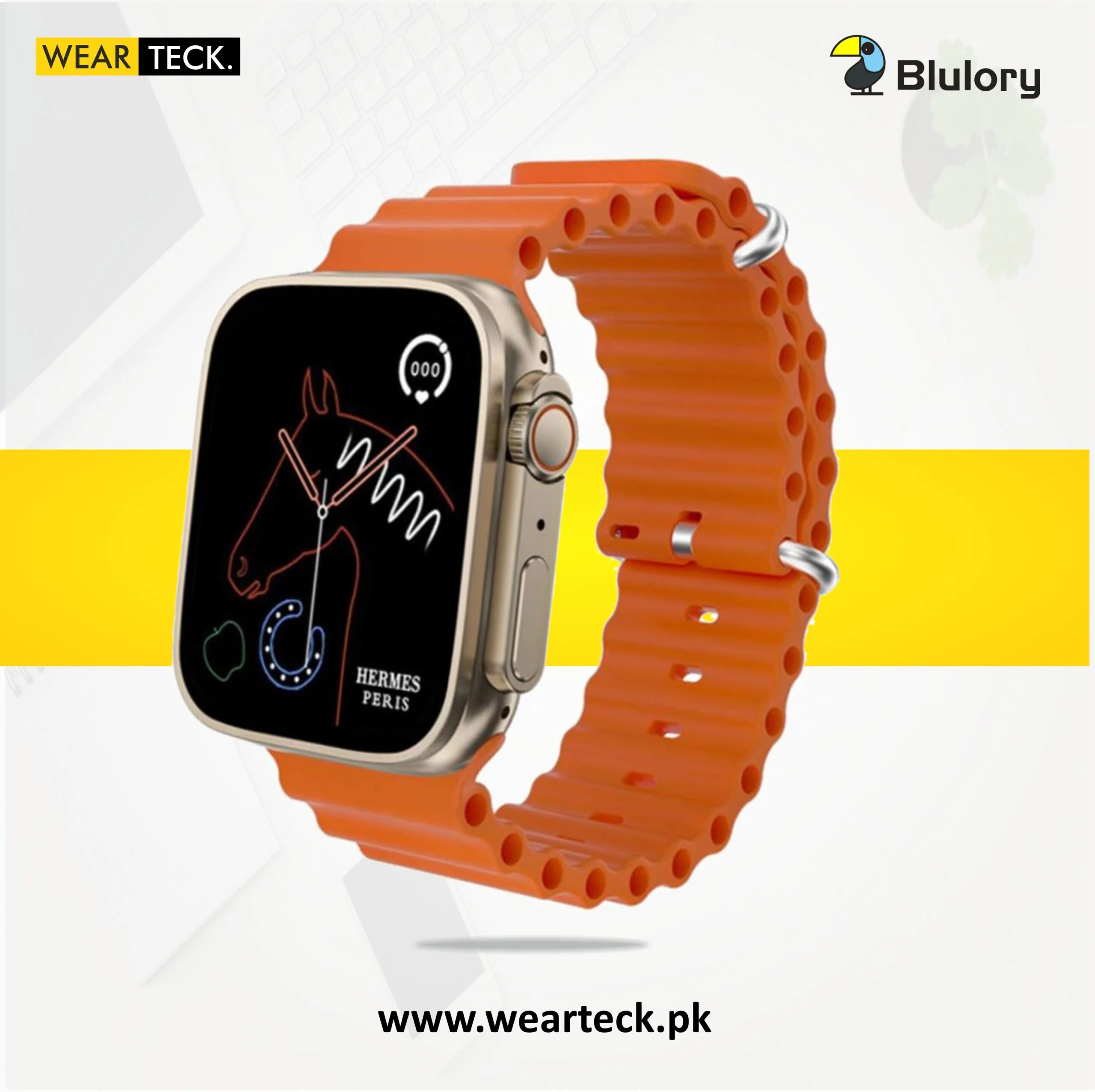 Orange - Blulory Glifo 8 Ultra Smart Watch