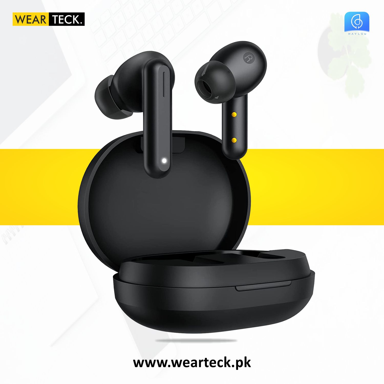 Black 2 Haylou GT7 Neo Wireless Earbuds