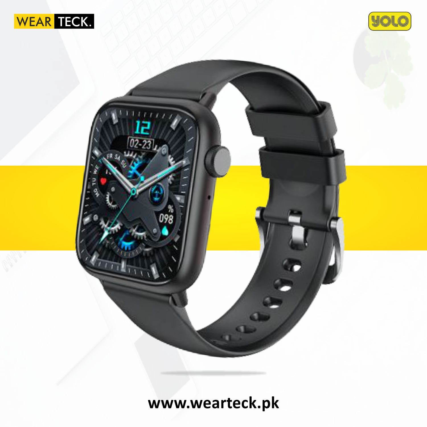 Black Yolo Watch Pro Max | Bluetooth Calling | Bezel Less Display