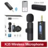 2023 K35 3.5mm Wireless Lavalier Lapel Noise Reduction Microphone