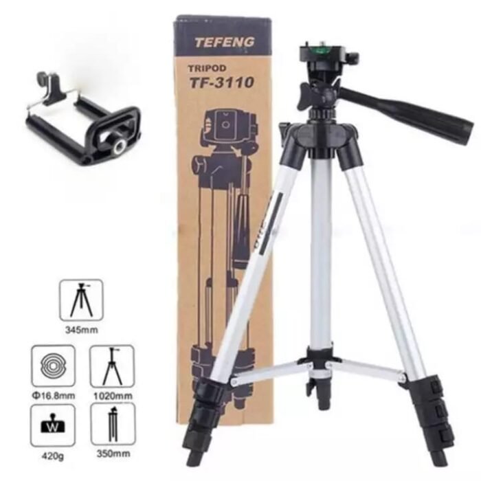 3.5 Feet Adjustable Tripod Stand with Mobile Holder Clip.