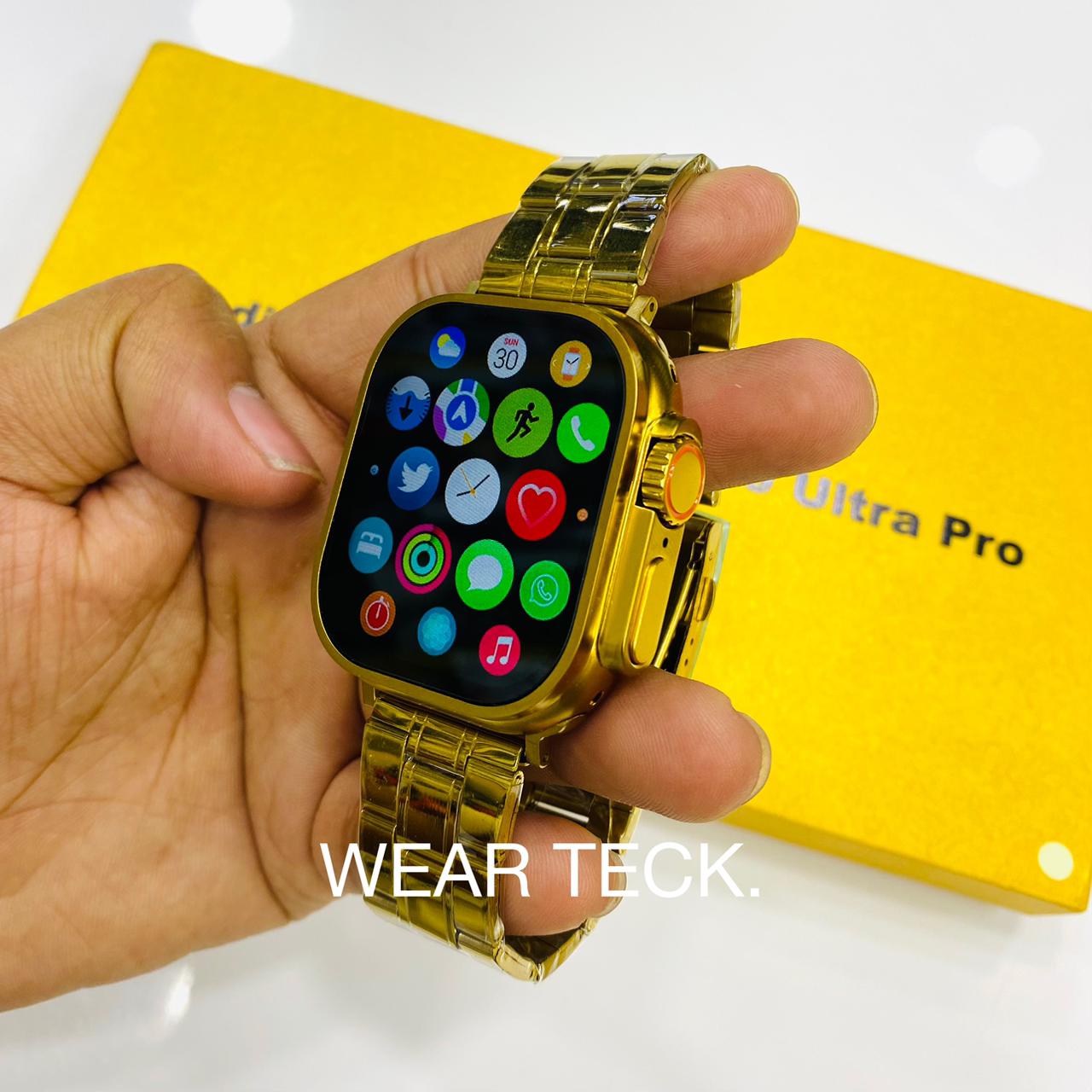 2 G9 Ultra Pro Smart Watch | Fendior | Golden Edition | 3 Pairs of Straps