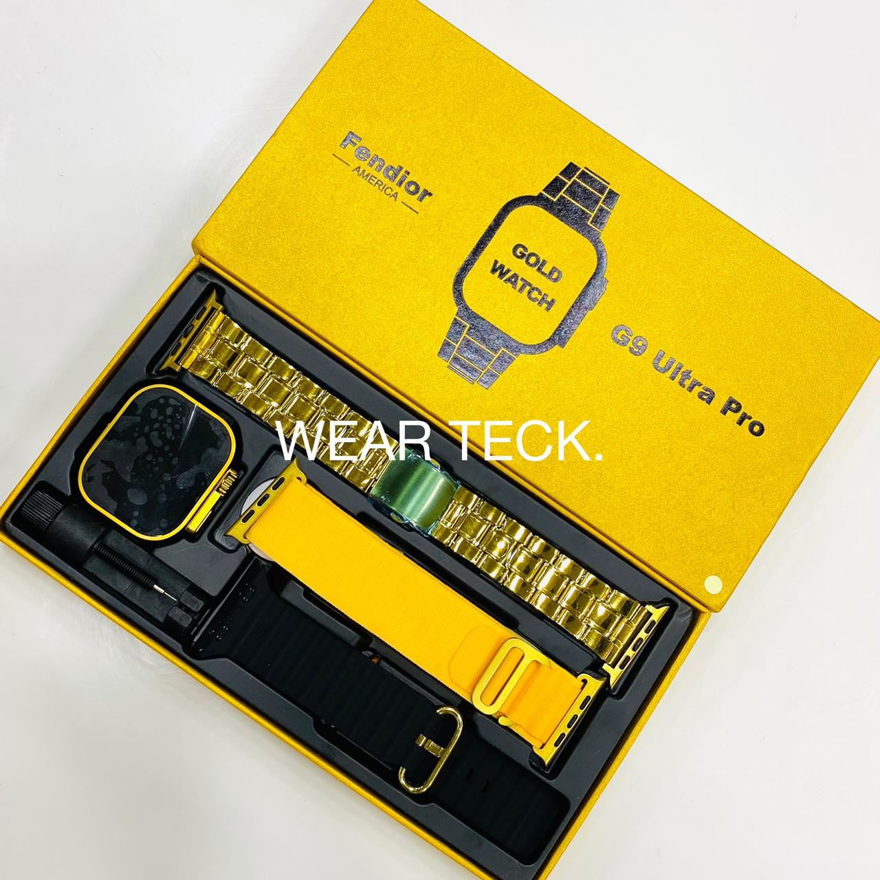 5 G9 Ultra Pro Smart Watch | Fendior | Golden Edition | 3 Pairs of Straps