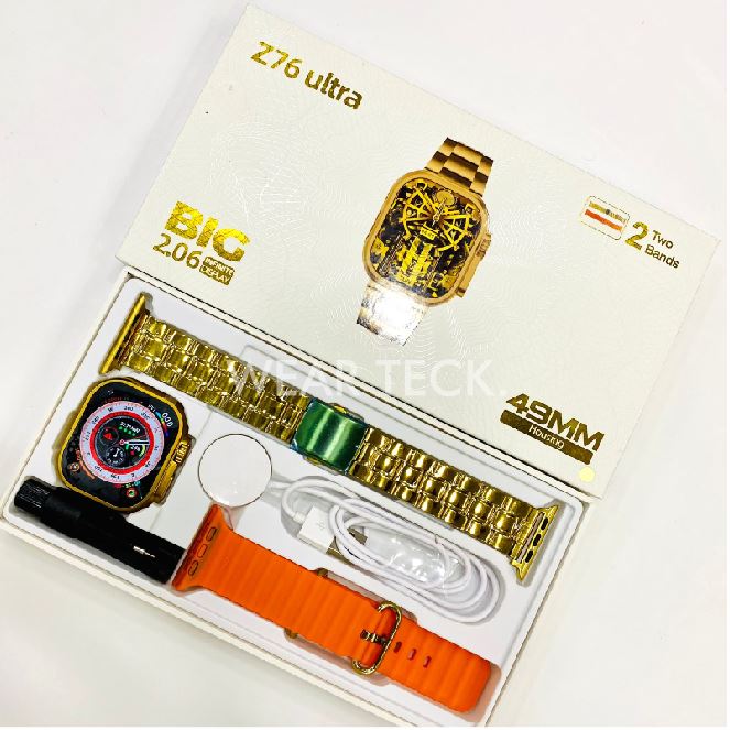 Z76 Ultra Smart Watch Golden Edition | 2 Pairs of Straps