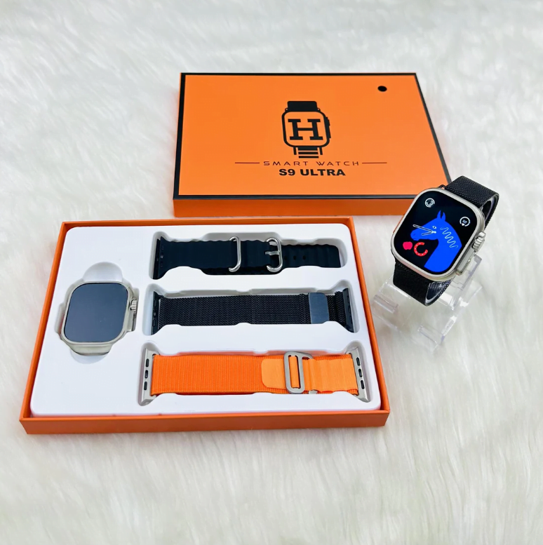 1 S9 Ultra Smart Watch with 3 Pairs of Straps