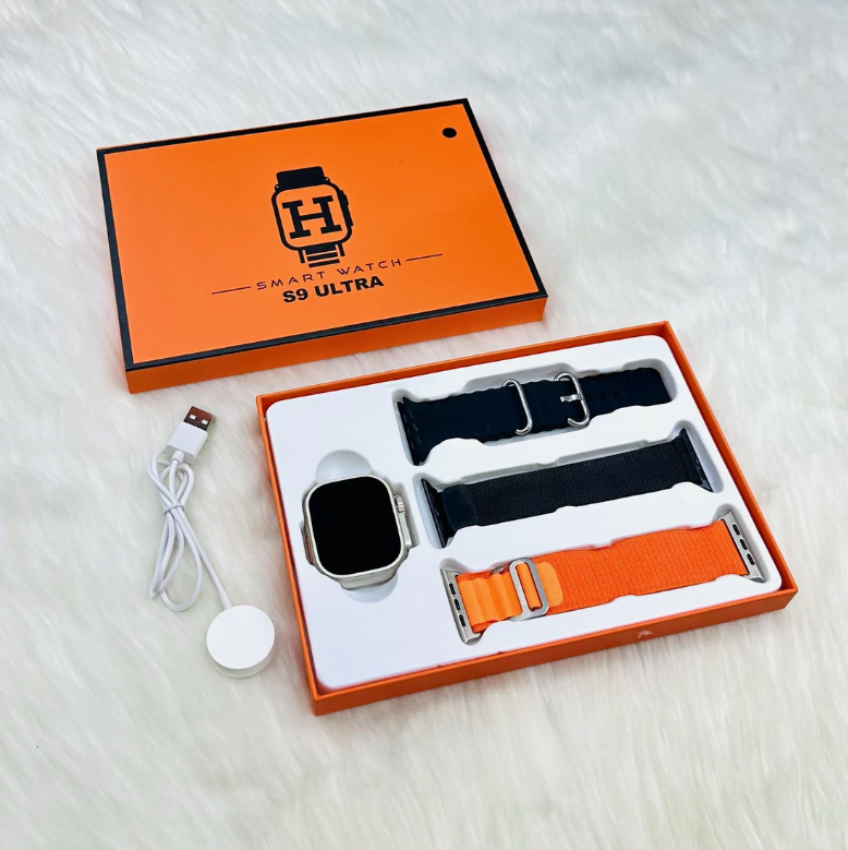 6 S9 Ultra Smart Watch with 3 Pairs of Straps