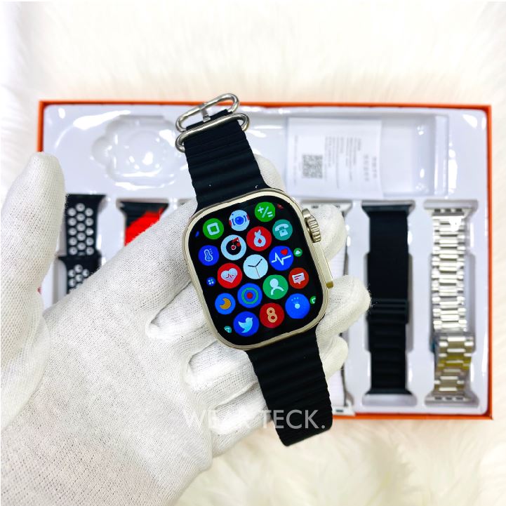 4 Ultra 7 in 1 Smart Watch | 7 Pairs of Straps