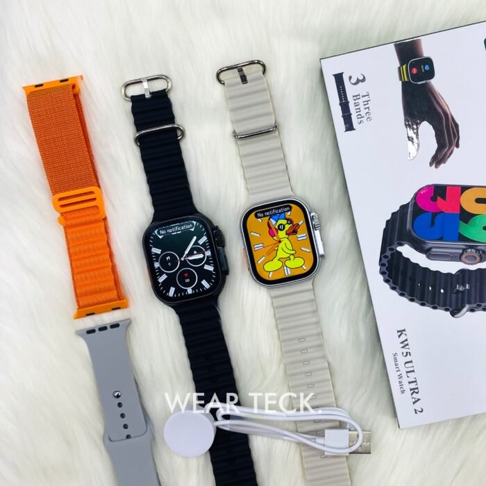 KW5 Ultra 2 Smart Watch with 3 Pairs of Straps