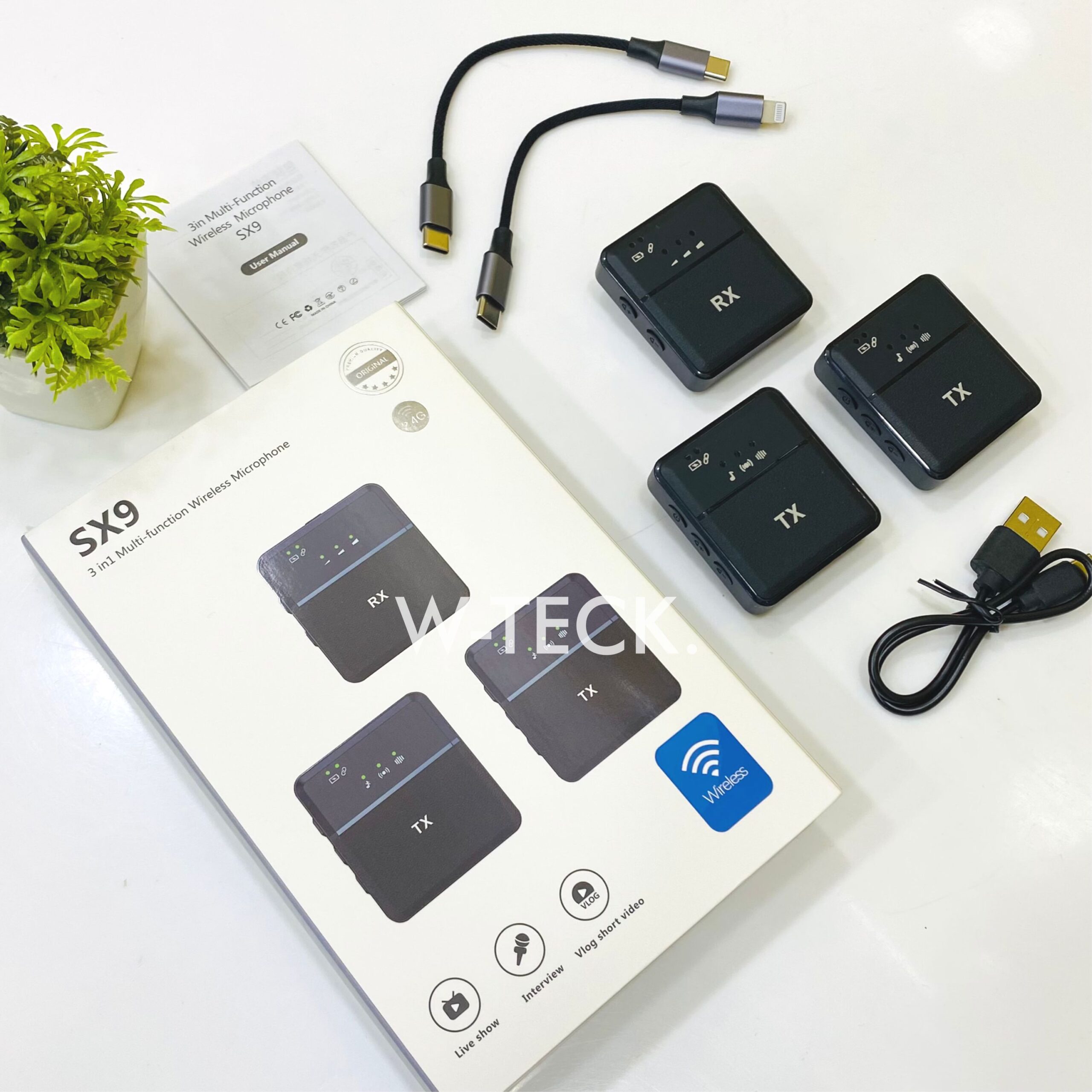 3 SX9 Dual Wireless Microphone With Noise Cancellation