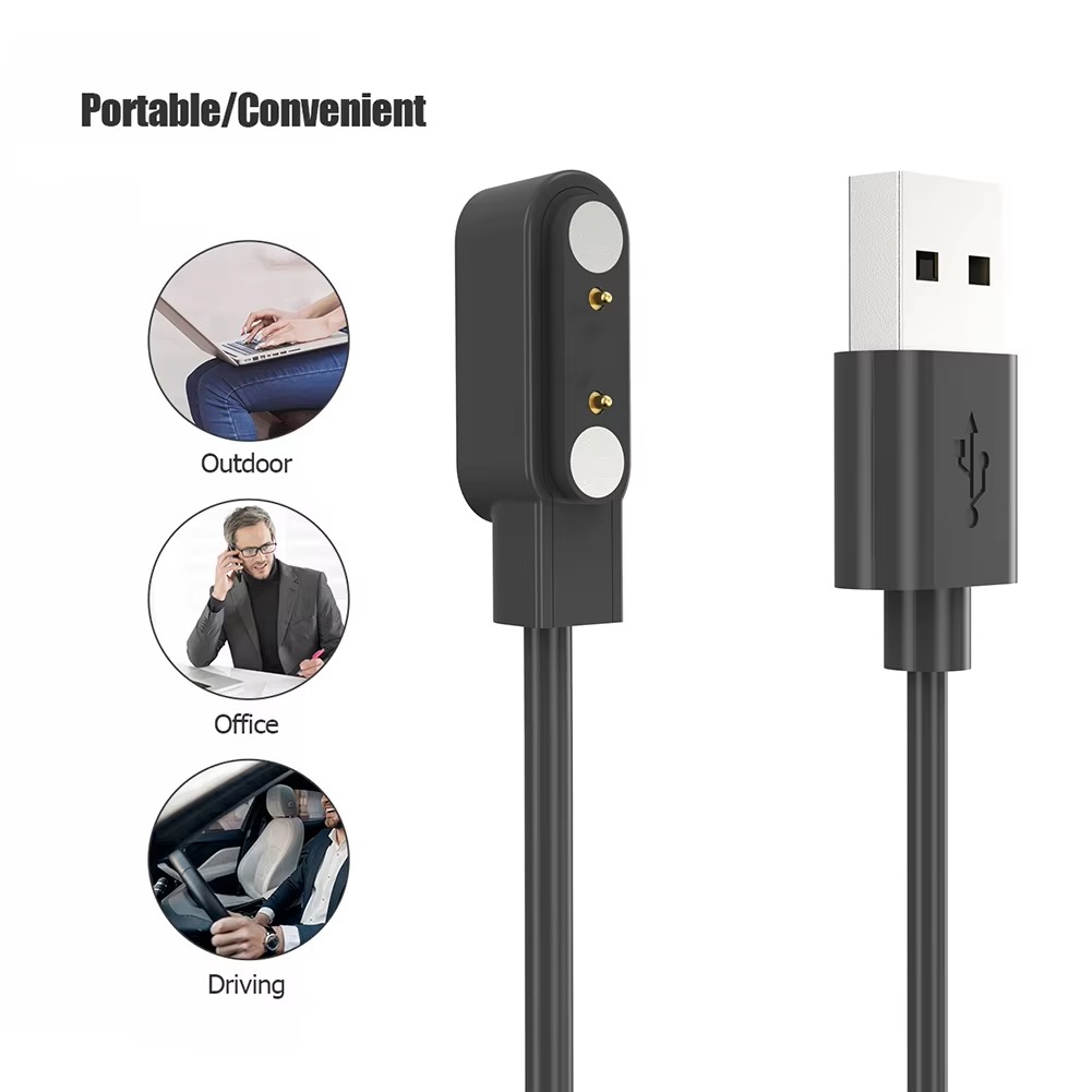 2 Pin Magnetic Charging Cable for Haylou Solar Plus RT3 & Kieslect Watches
