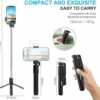 R1S Selfie Stick Tripod with Light | Best Bluetooth Wireless Selfie Stick Built in Tripod Stand | Fixed & Foldable