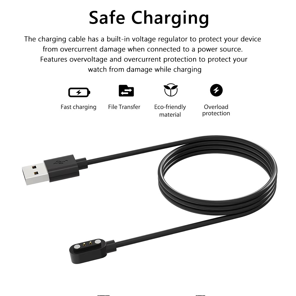 DP4 2 Pin Magnetic Charging Cable for All Mibro Watches (Except Mibro Lite) & Mostly Zero Smart Watches Model