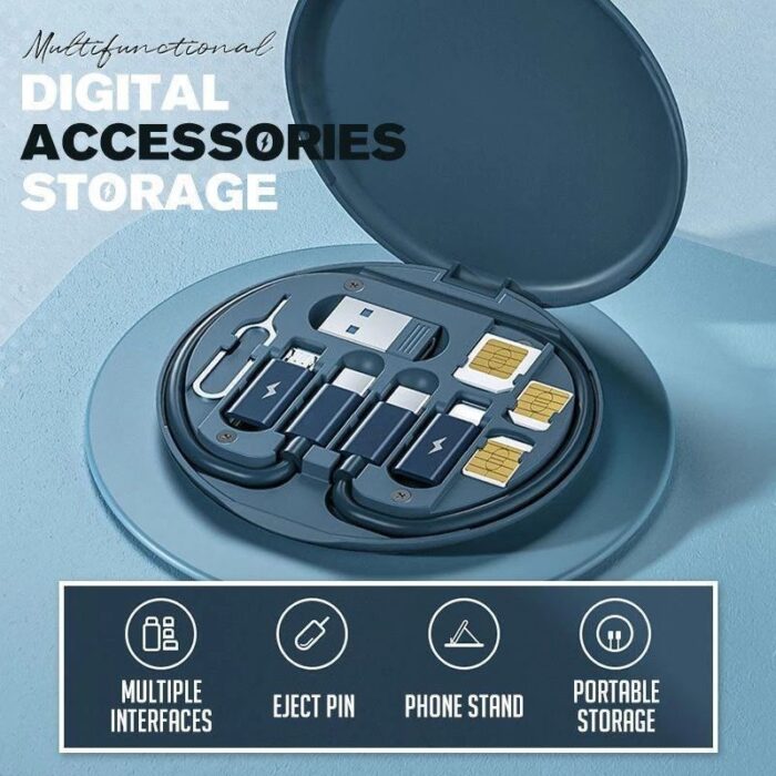 PD 60W 5 in1 USB C Cable To USB Type C for MacBook iPhone Fast Charging Data Wire Micro Lightning Cable Set With Box Holder