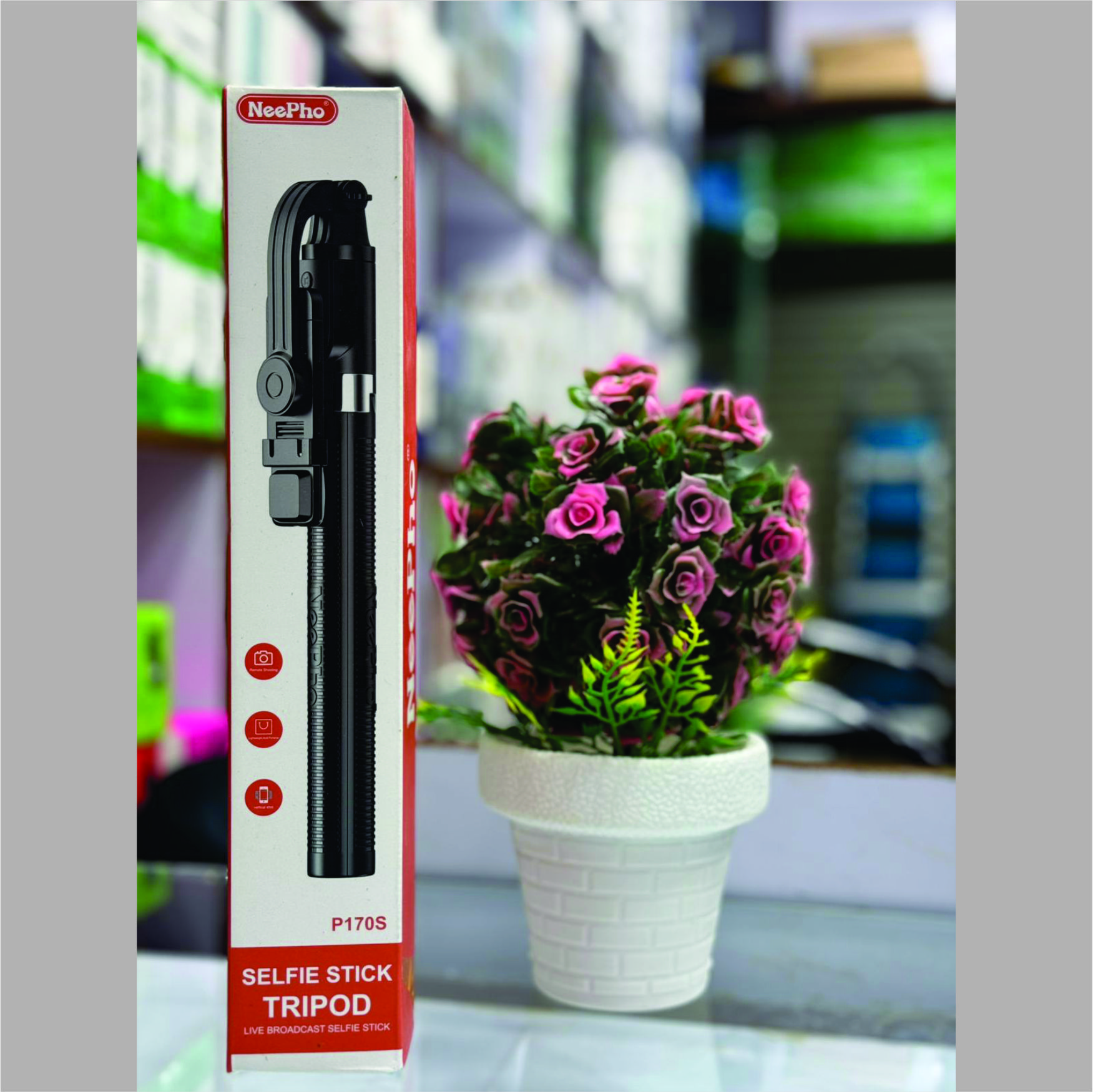 11 P170S 1.7 Meter Long Selfie Stick Tripod with Flash Light