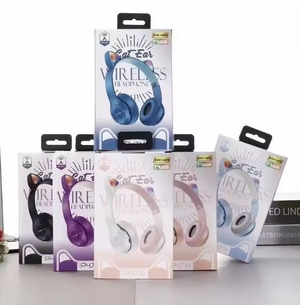 P47M Girls Cat Wireless Headphone for Mobiles, Laptops & PC