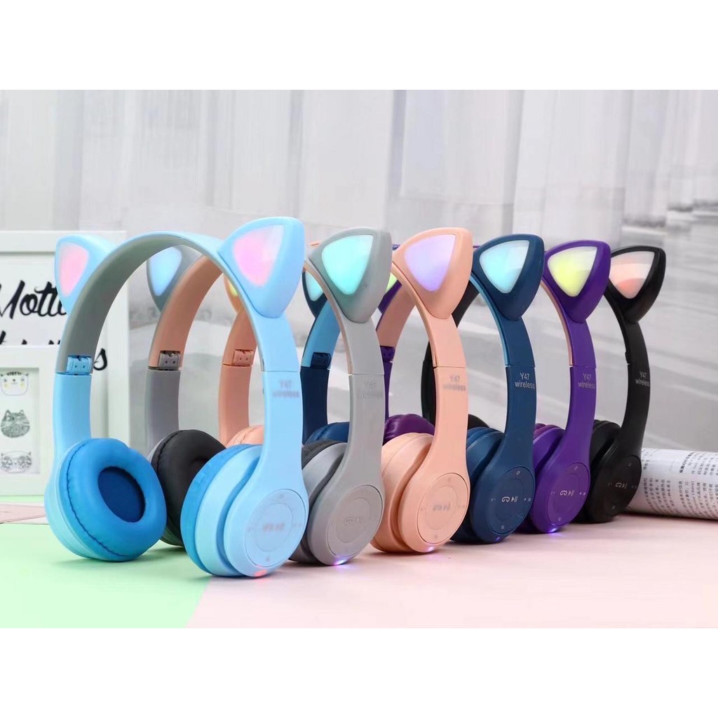 P47M Girls Cat Wireless Headphone for Mobiles, Laptops & PC