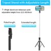 P170S 1.7 Meter Long Selfie Stick Tripod with Flash Light