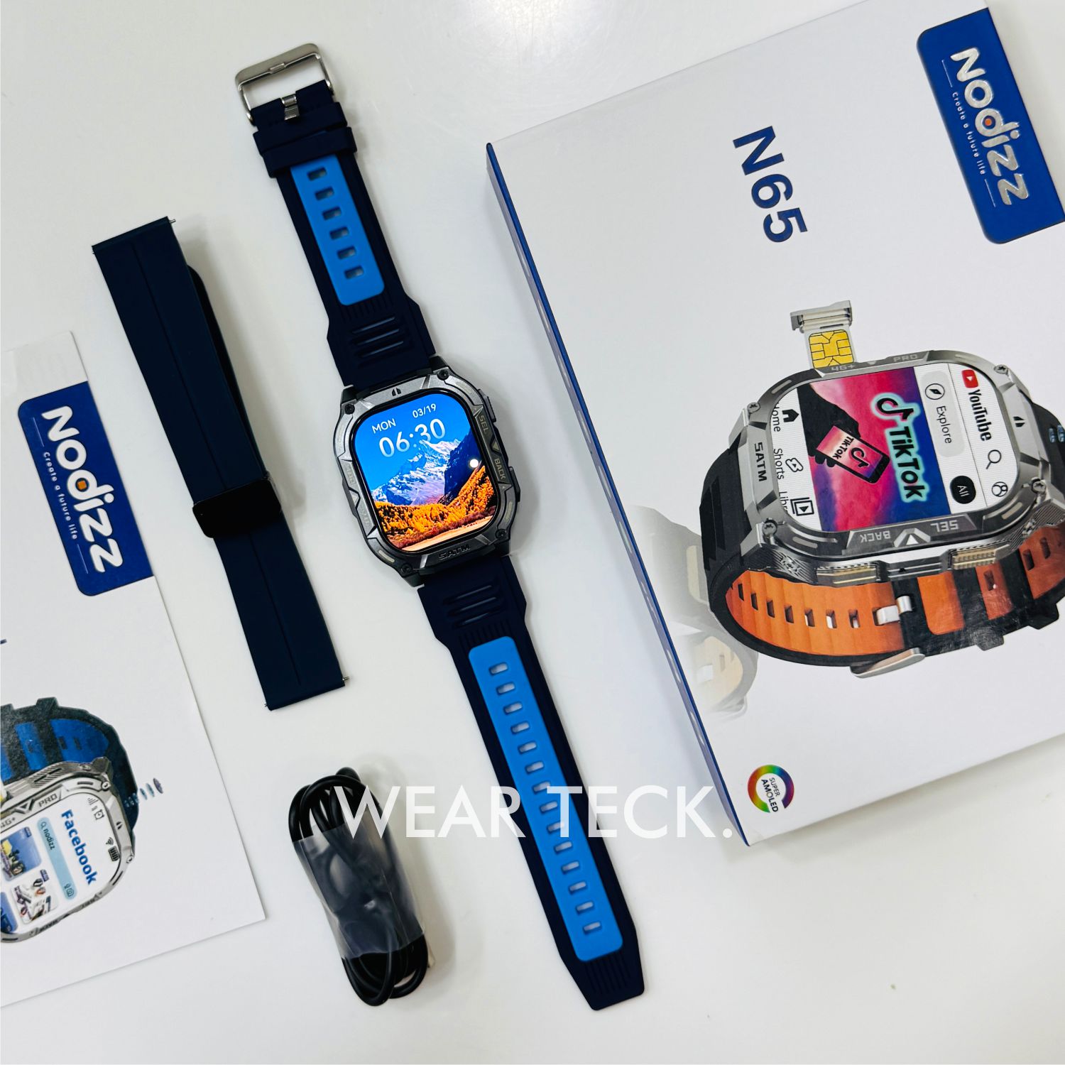 1 Nodizz NA65 Android 5G Sim Watch | 6/128 GB Memory | 120 Hz Processor