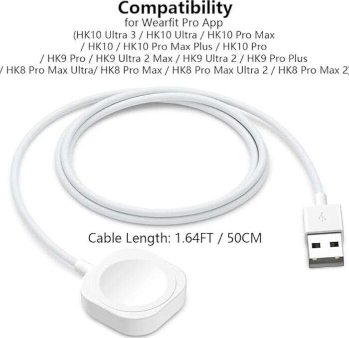 Charger Cable for HK Series Smart Watch - HK11 - HK10 - HK9 - HK8 | Compatible with All HK Series Smart Watches Model