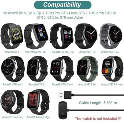 "Charger Cable for Amazfit Smart Watch – USB Magnetic Fast Charging | Replacement Charging Cable