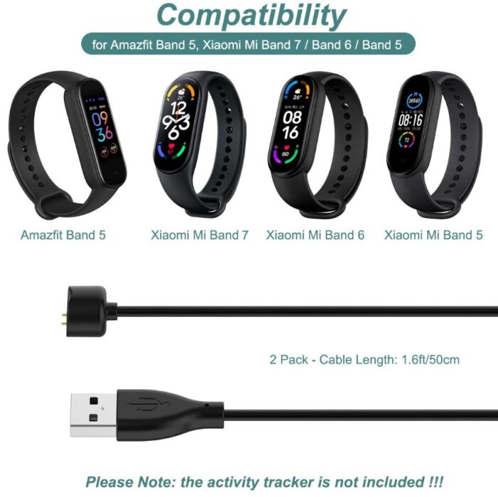 2 Pin Magnetic Charger for Mi Band 4 5 6 7