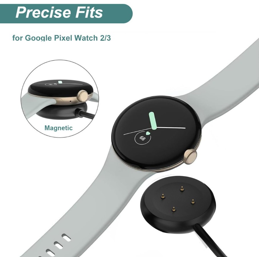2 Magnetic USB Charger for Google Pixel Watch 2 – Replacement Charging Cable (2nd Gen)
