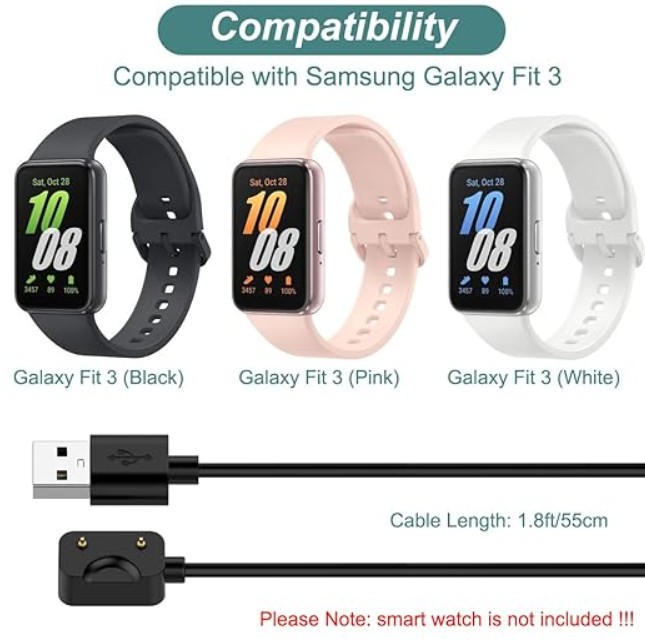 2 Pin Magnetic Charger for Galaxy Watch Fit 3