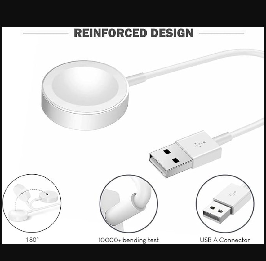 4 Charger Cable for HK Series Smart Watch - HK11 - HK10 - HK9 - HK8 | Compatible with All HK Series Smart Watches Model