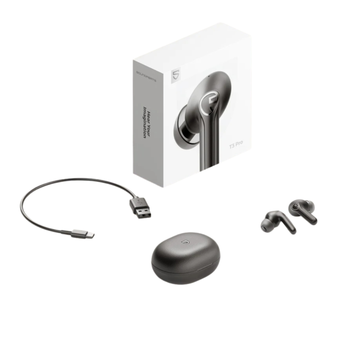 SoundPEATS T3 Pro Earbuds With Active Noise Cancellation (Black)