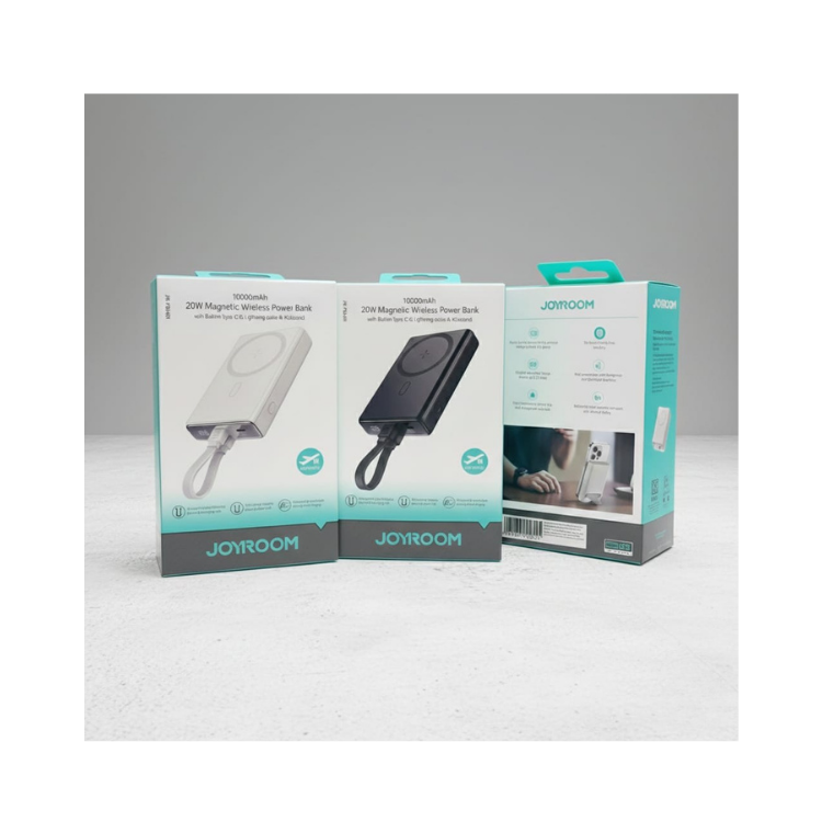 Joyroom 10000 MAH Wireless Magnetic Power Bank | Ring Holder | 20W | Fast Charging | JR-W050