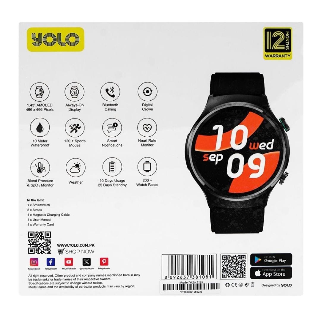 Yolo Trek Smart Watch | Best in Round Dial
