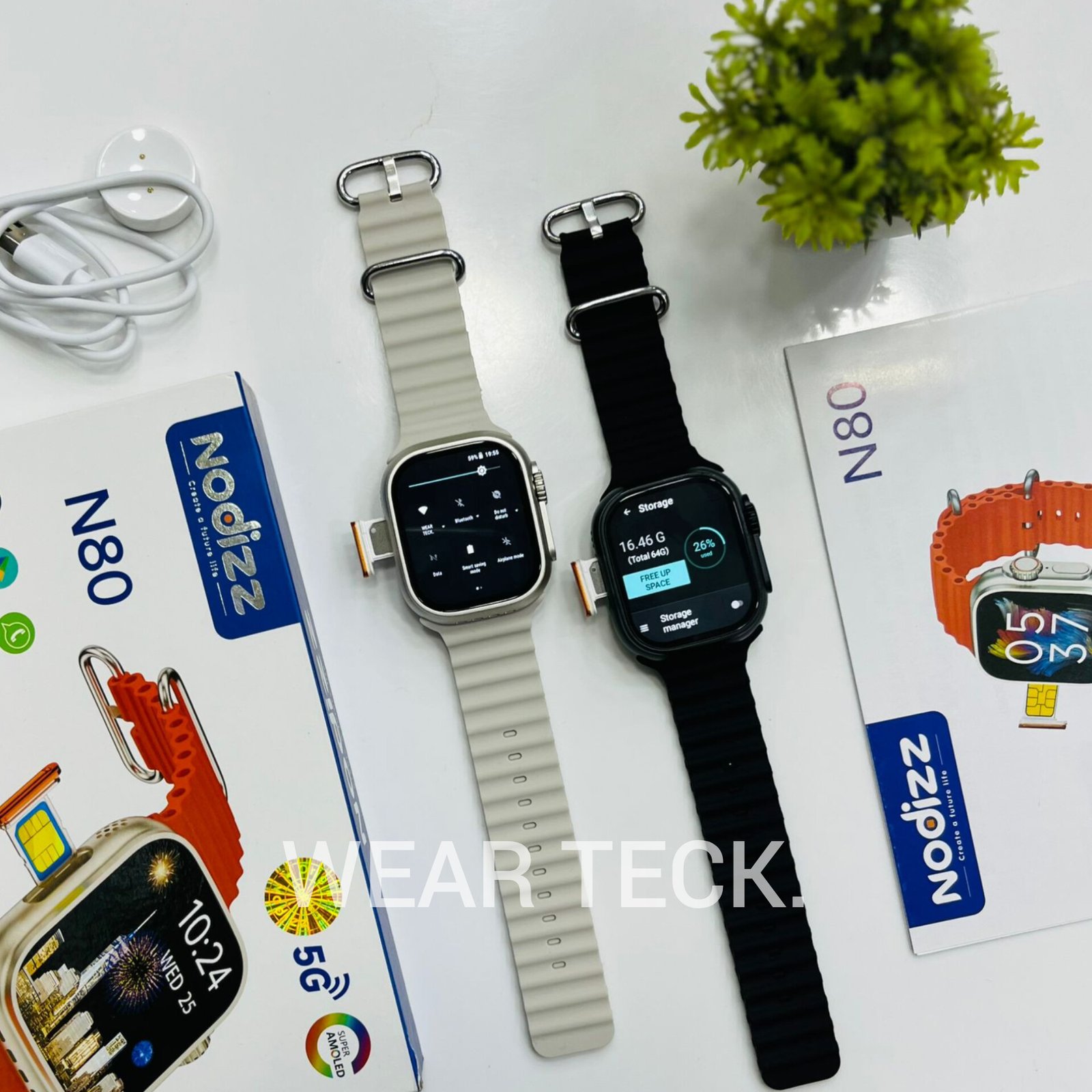 Nodizz N80 5G Android Sim Watch | 4/64 GB | 360 Rotating Camera | Ultra Shape