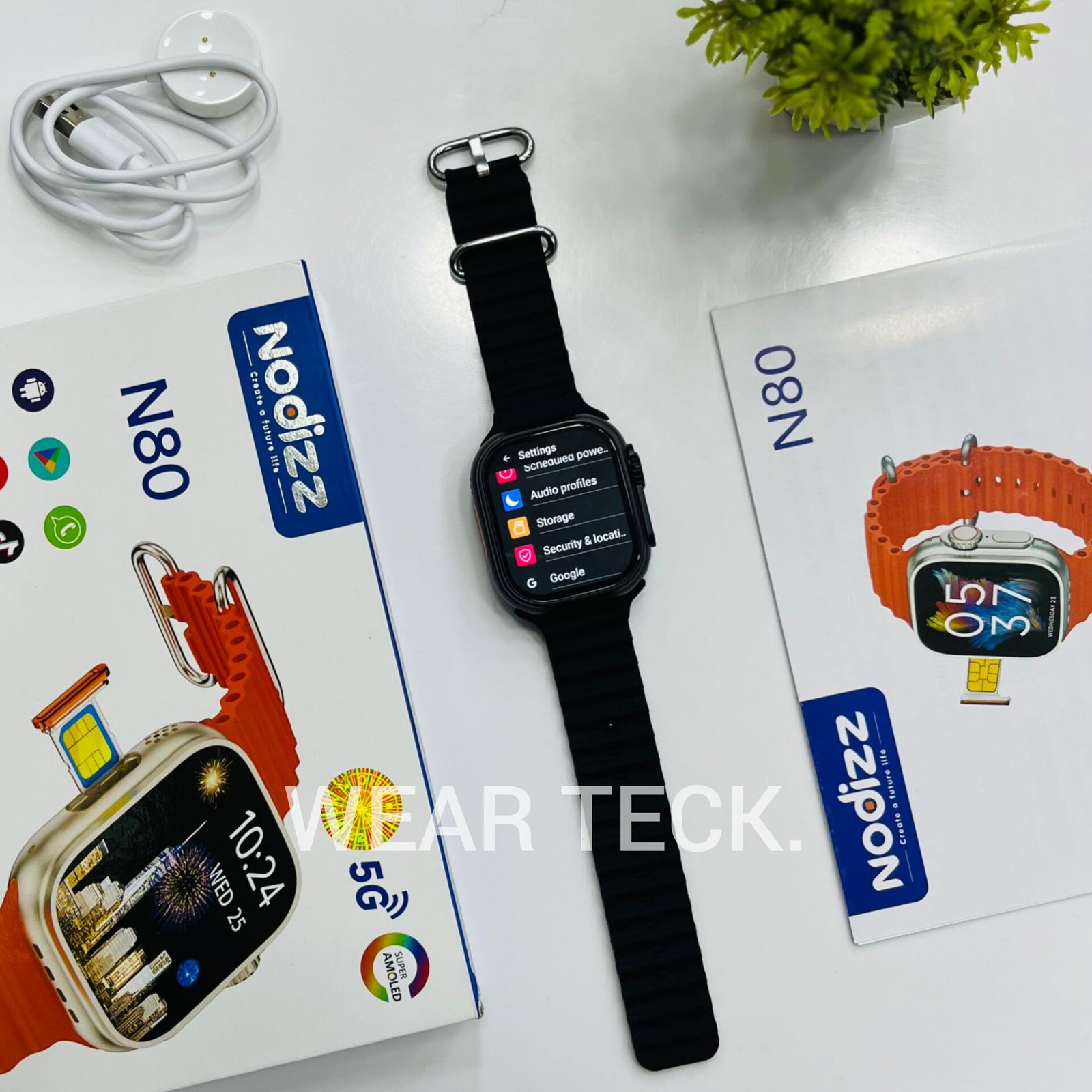 Nodizz N80 5G Android Sim Watch | 4/64 GB | 360 Rotating Camera | Ultra Shape