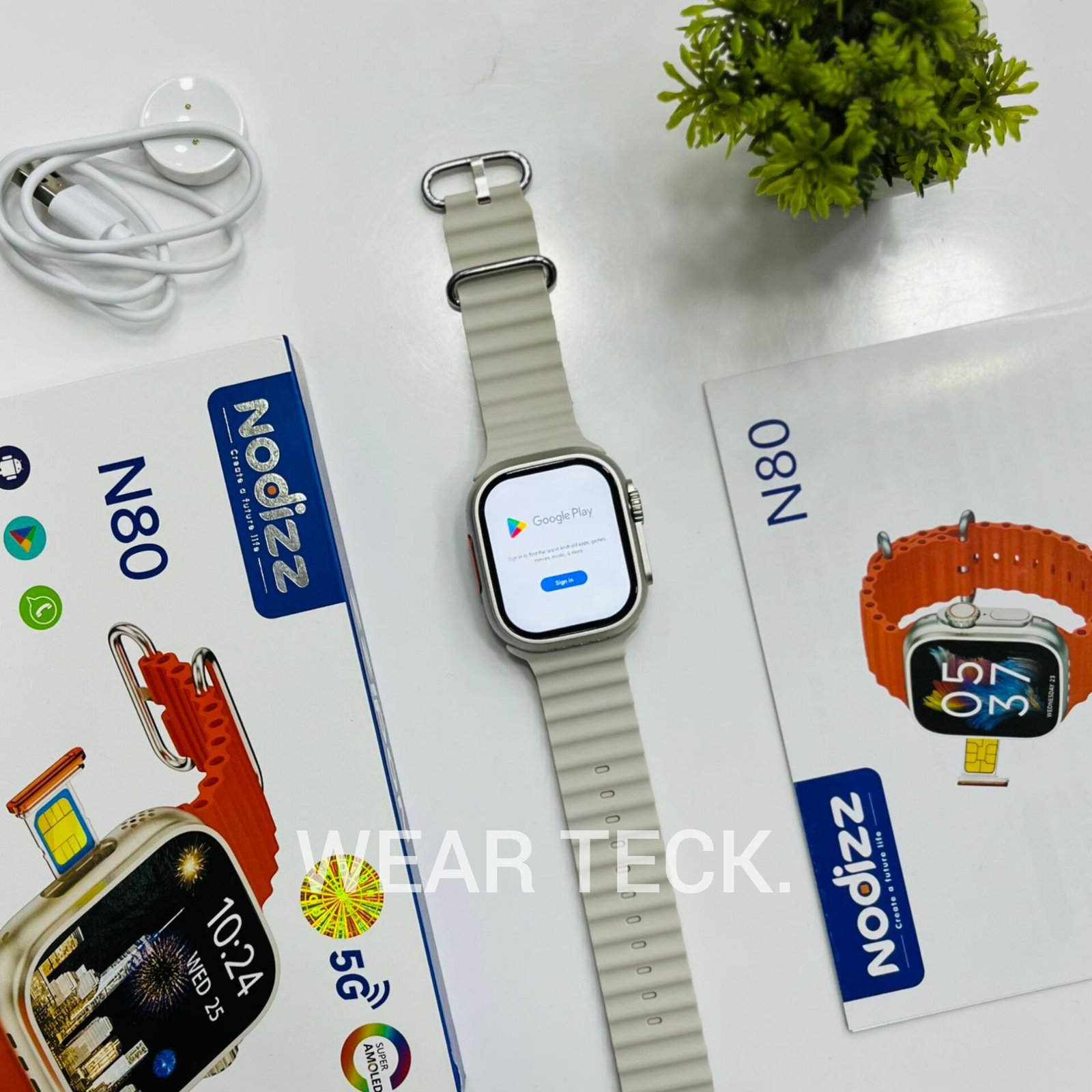 Nodizz N80 5G Android Sim Watch | 4/64 GB | 360 Rotating Camera | Ultra Shape