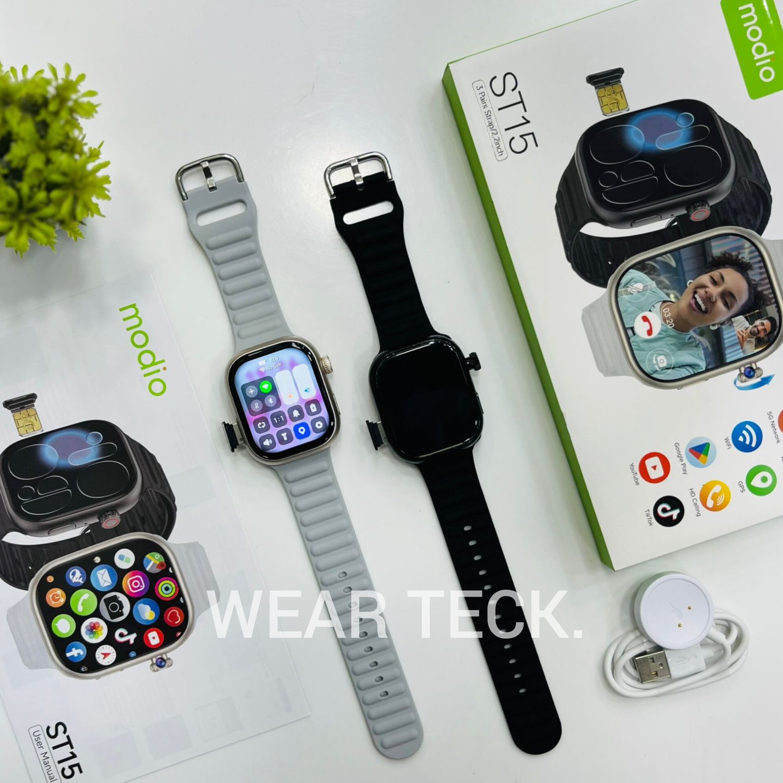 Modio ST15 5G Android Sim Watch | 4/64 GB | 360 Rotating Camera | Amoled Display