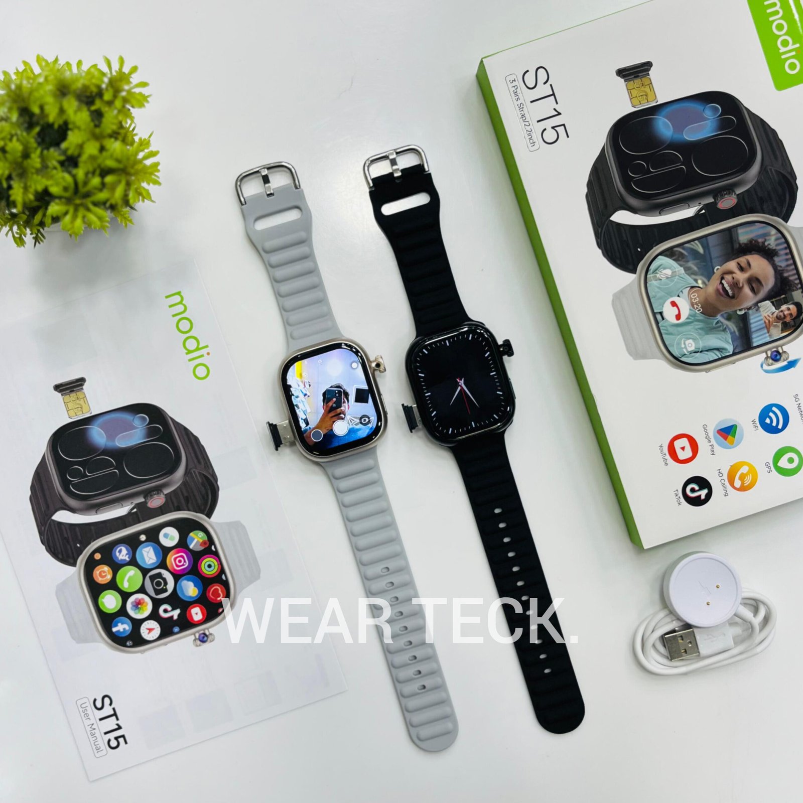 Modio ST15 5G Android Sim Watch | 4/64 GB | 360 Rotating Camera | Amoled Display