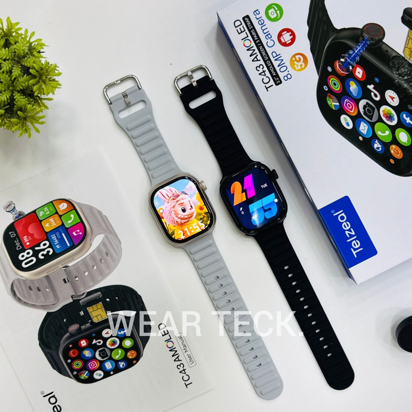 Telzeal TC43 5G Android Sim Watch | 6/64 GB | 360 Rotating Camera | Amoled Display