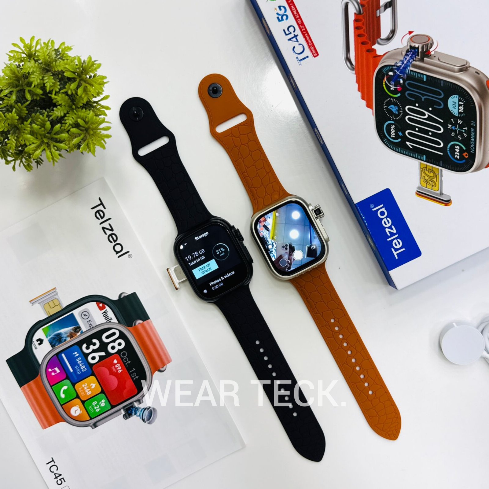 Telzeal TC45 5G Android Sim Watch | 4/64 GB | 360 Rotating Camera | Ultra Shape