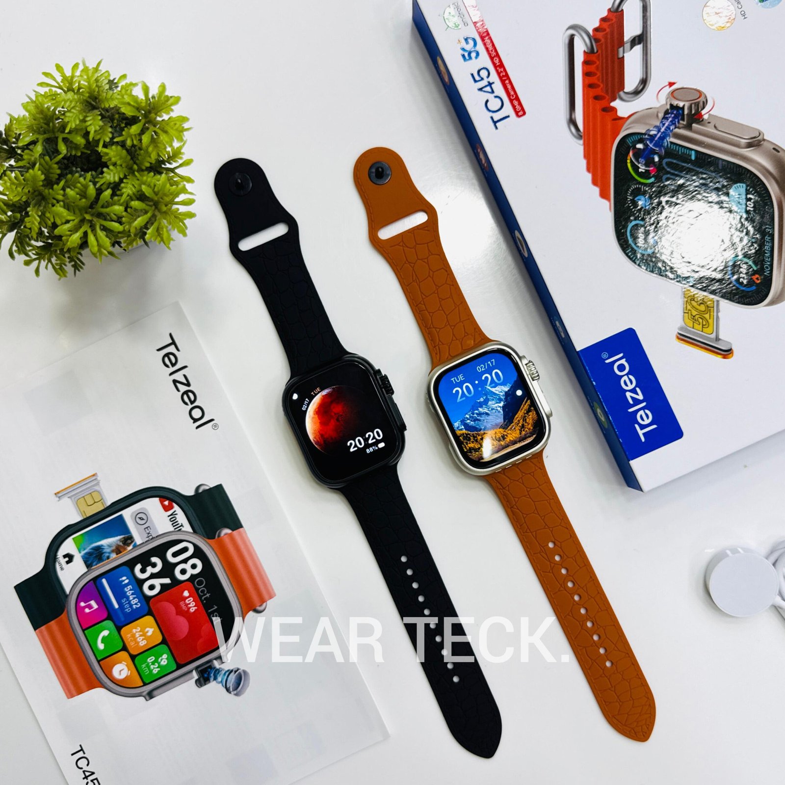 Telzeal TC45 5G Android Sim Watch | 4/64 GB | 360 Rotating Camera | Ultra Shape