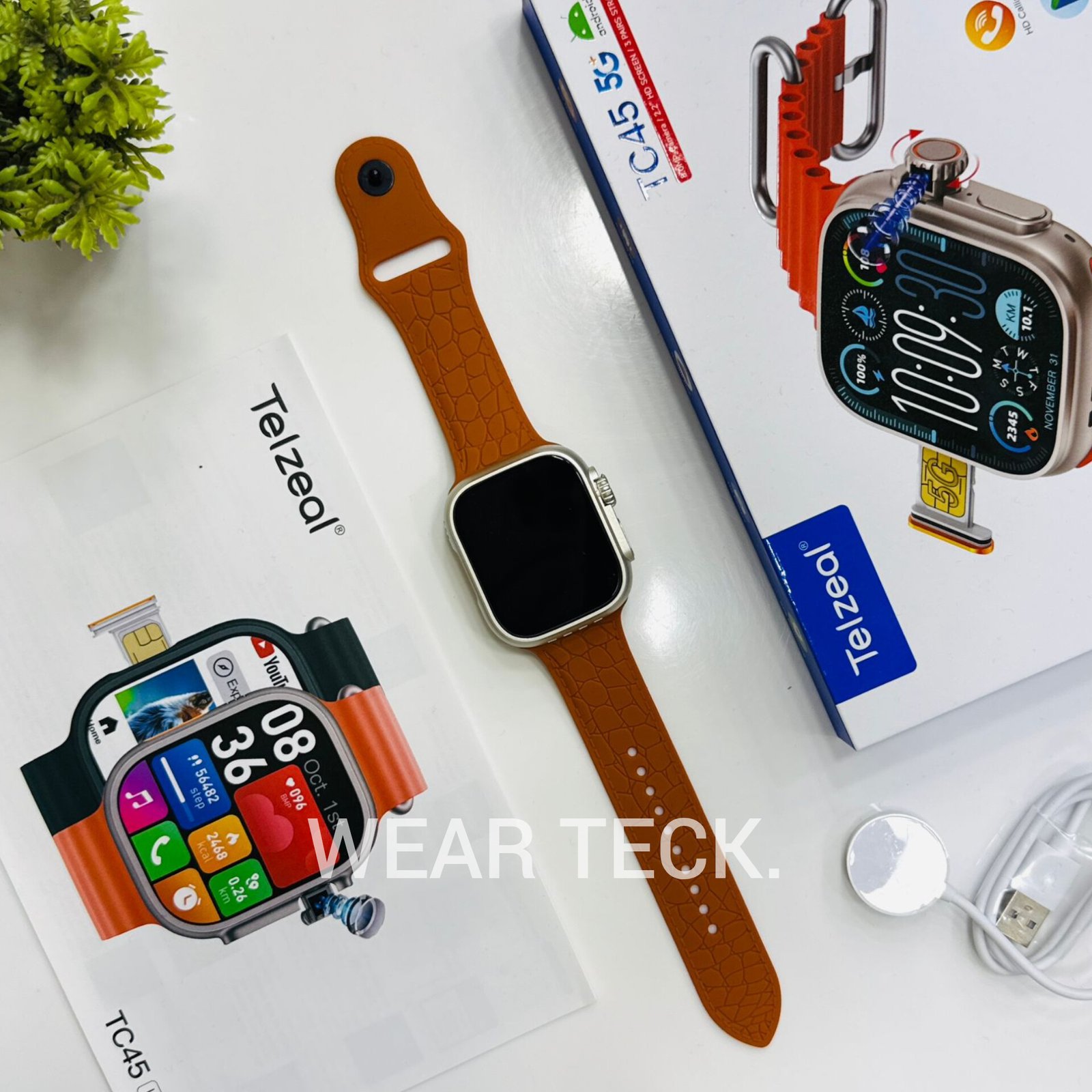 Telzeal TC45 5G Android Sim Watch | 4/64 GB | 360 Rotating Camera | Ultra Shape