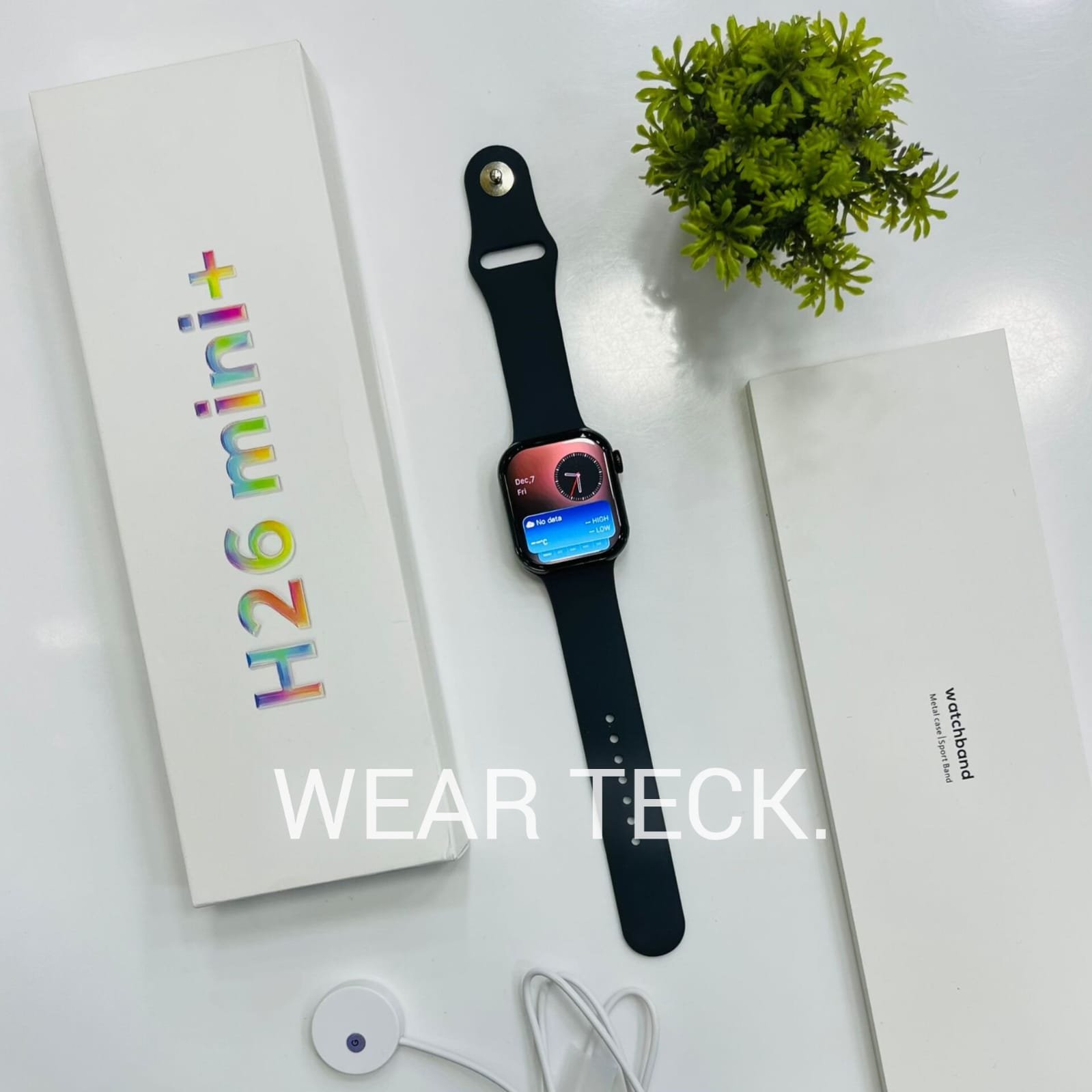 H26-Black-3 Hello Plum H26 Mini Plus Smart Watch | 40mm Dial