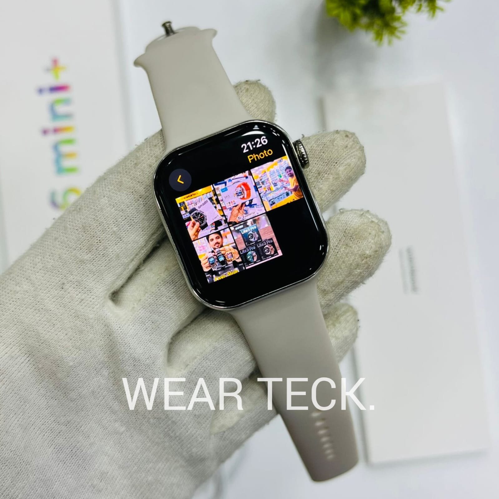 H26-Gold-2 Hello Plum H26 Mini Plus Smart Watch | 40mm Dial