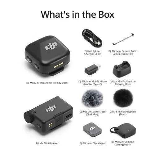DJI Mic Mini (1TX + 1RX) Wireless Microphones for TWO Persons